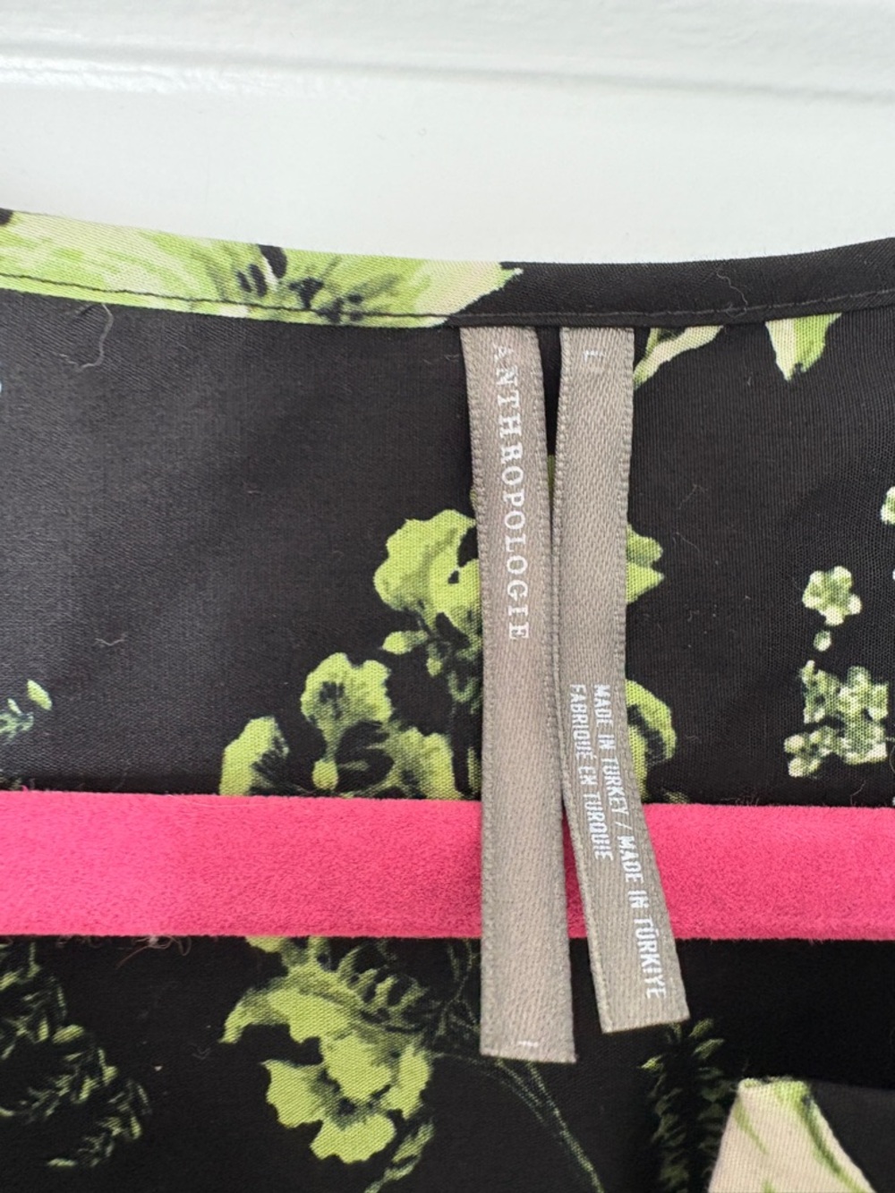 Anthropologie sz Large The Somerset Maxi Dress Black Floral Botanic A-line Tiers - Picture 5 of 8